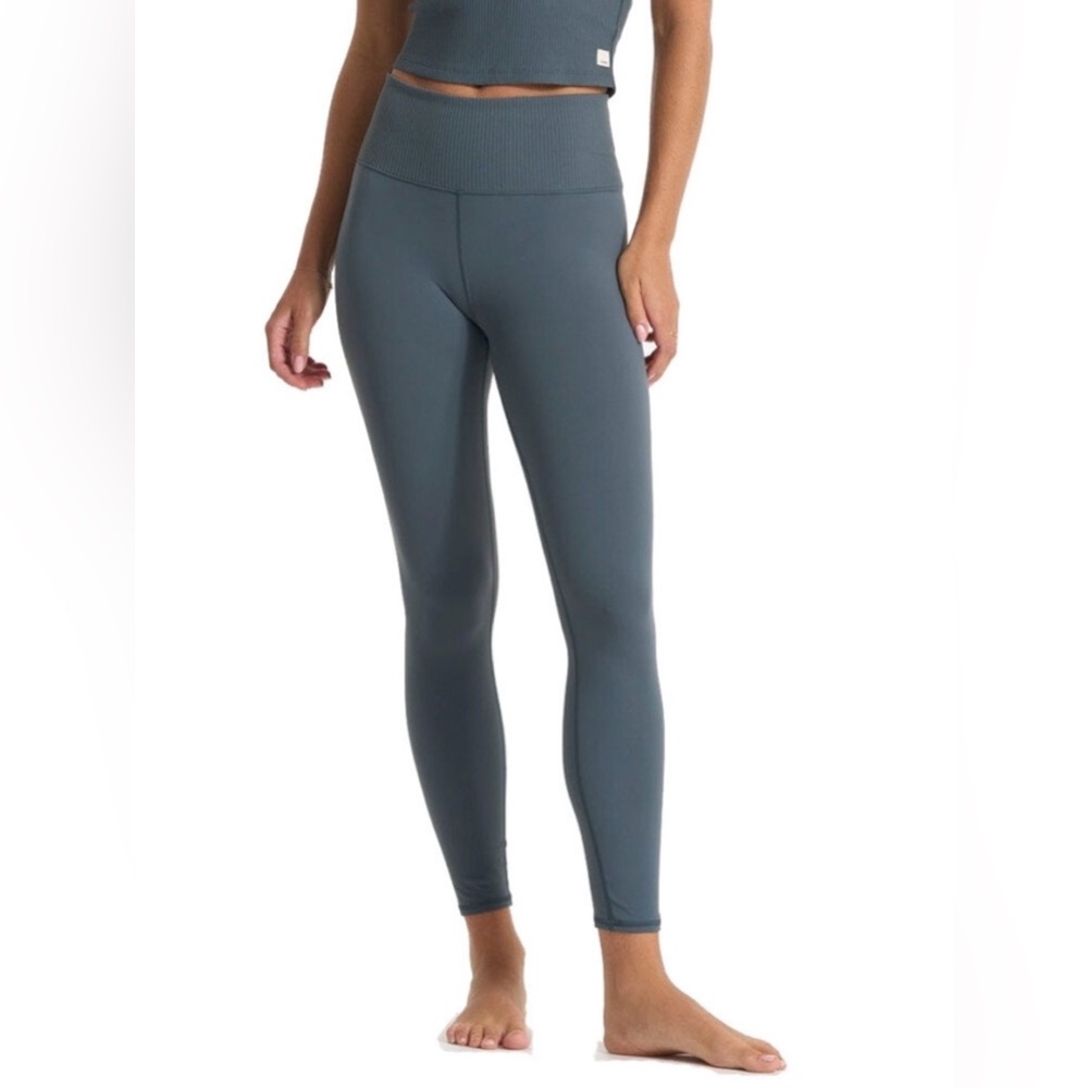 Vuori Women's Rib Studio Legging Medium Stone Green Size Small - Picture 3 of 12